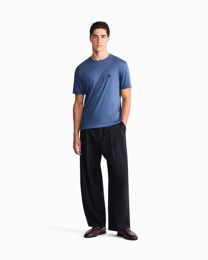 Short-sleeve cotton interlock T-shirt with logo