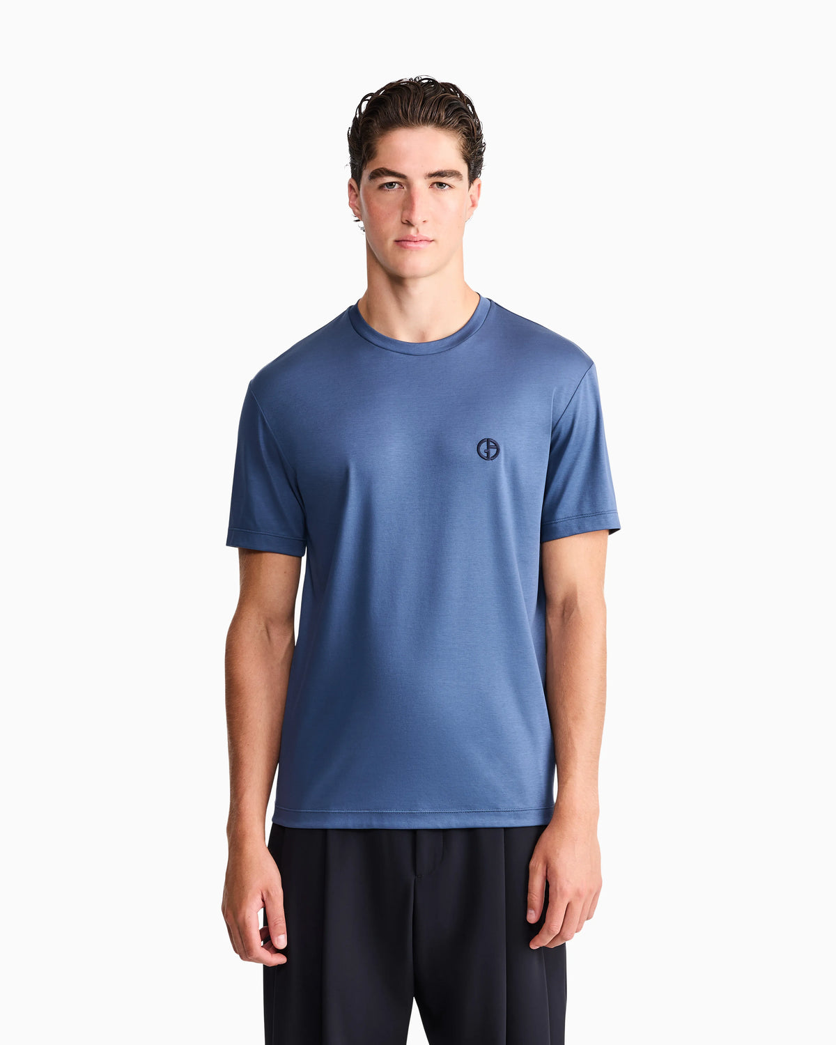 Short-sleeve cotton interlock T-shirt with logo