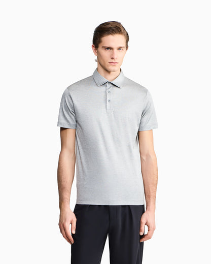 Silk and cotton-mélange jersey polo shirt
