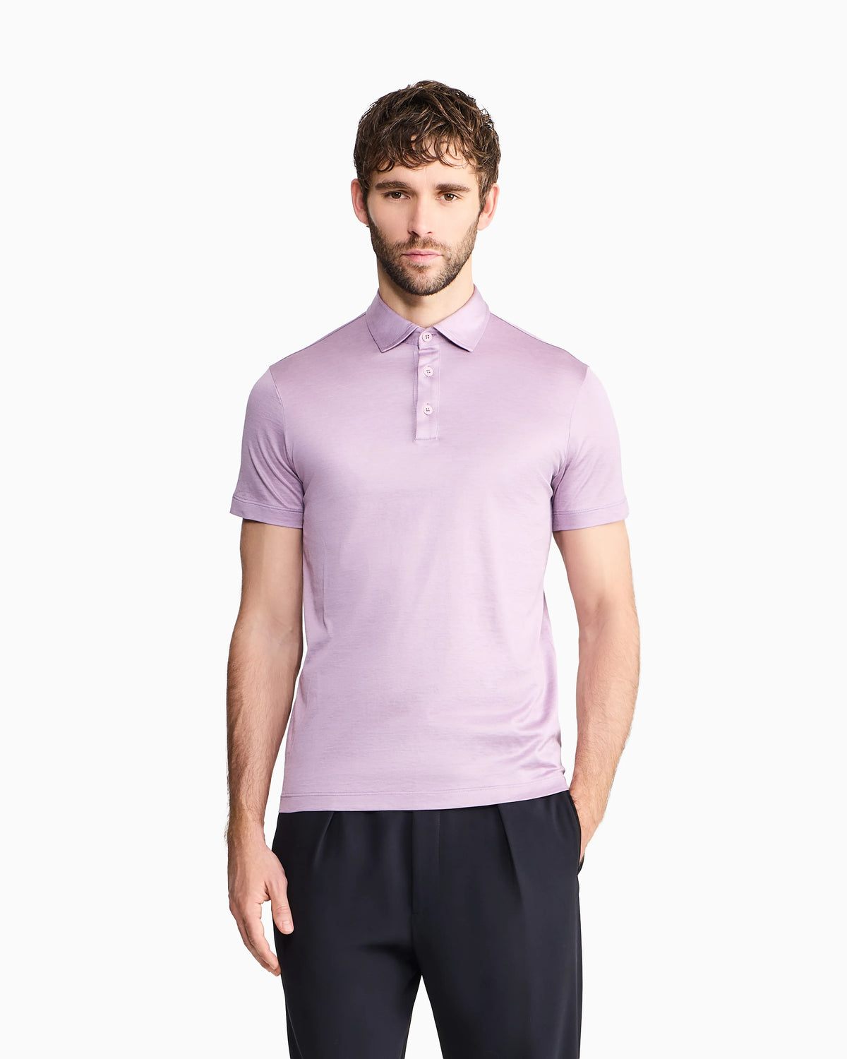 Silk and cotton-mélange jersey polo shirt