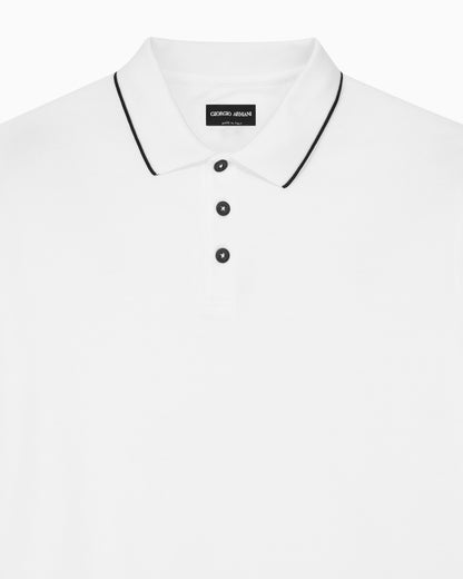 Cotton piqué polo with contrasting trim