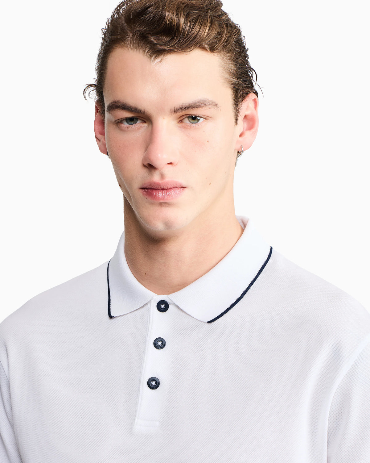 Cotton piqué polo with contrasting trim