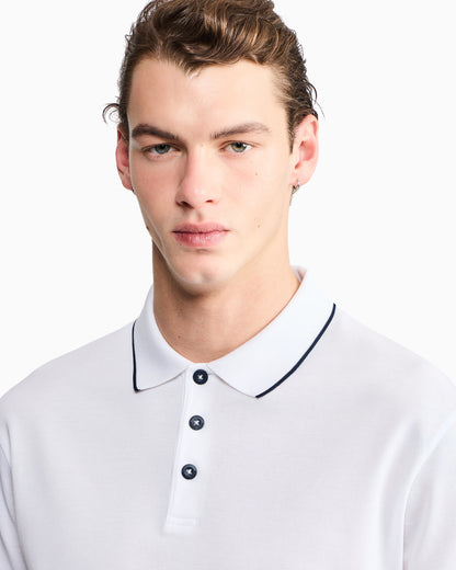 Cotton piqué polo with contrasting trim
