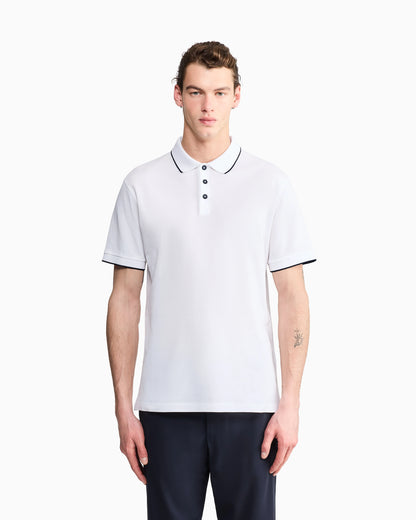 Cotton piqué polo with contrasting trim