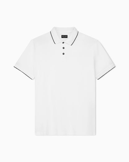 Cotton piqué polo with contrasting trim