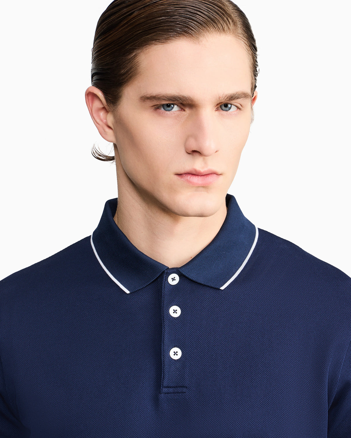 Cotton piqué polo with contrasting trim