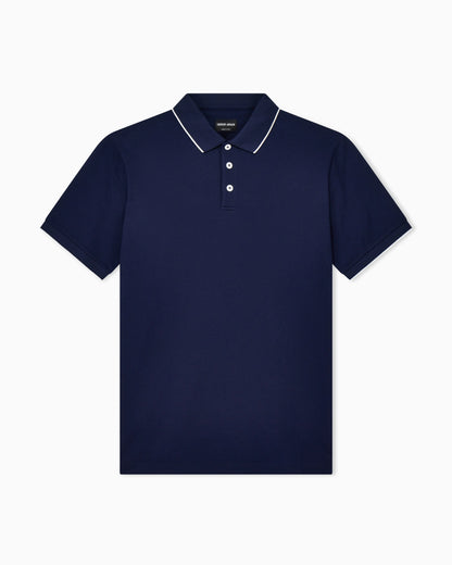 Cotton piqué polo with contrasting trim