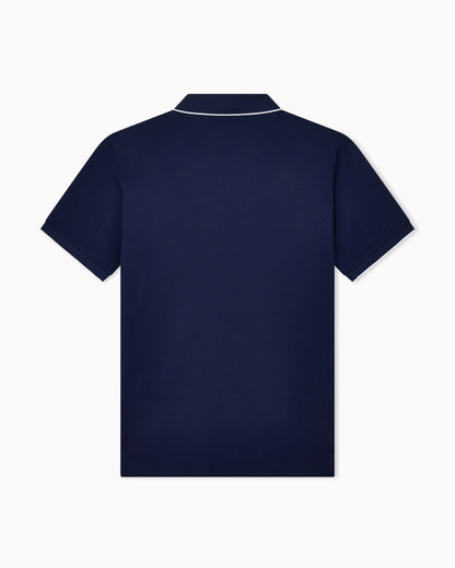 Cotton piqué polo with contrasting trim