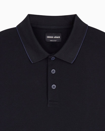 Cotton piqué polo with contrasting trim