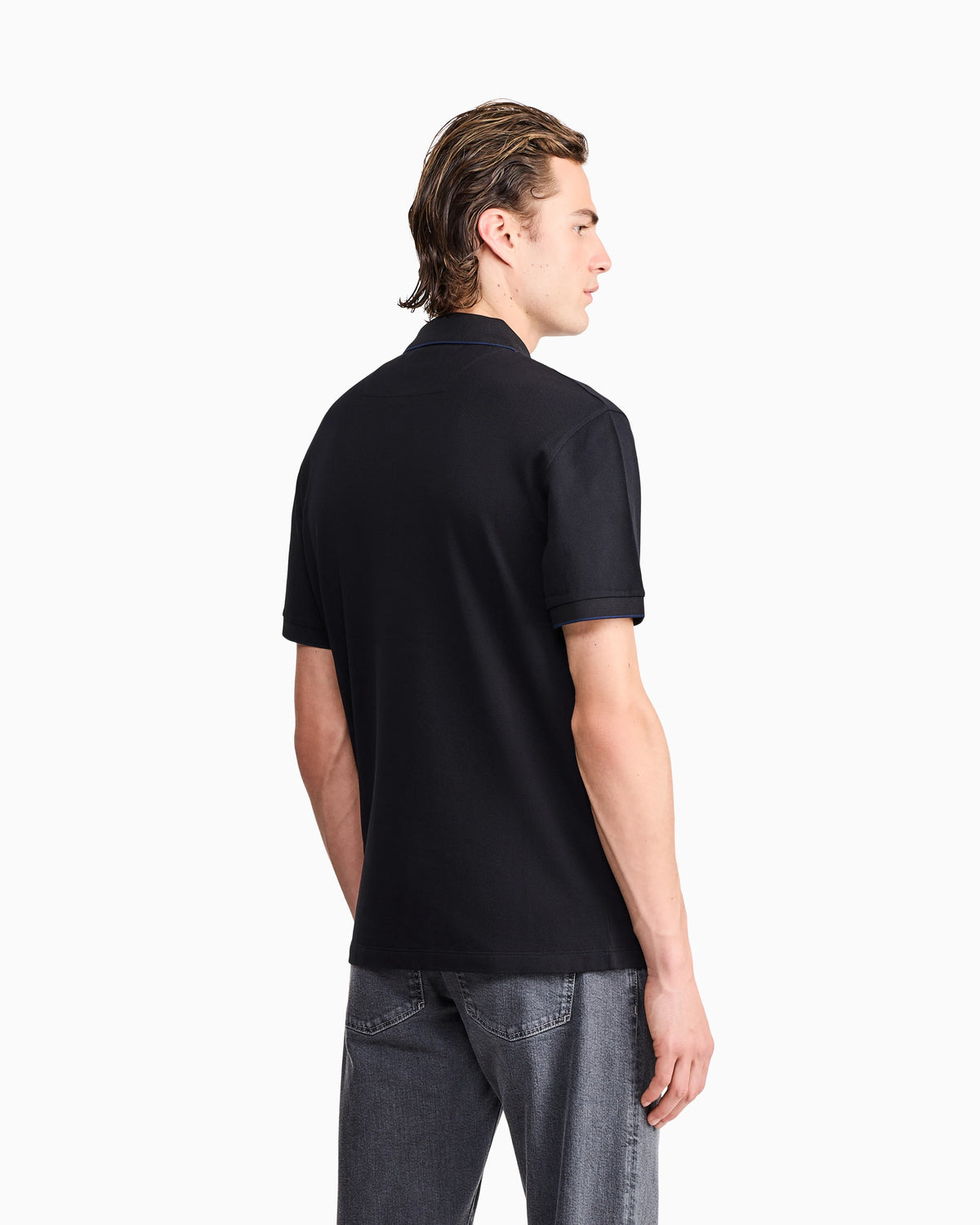 Cotton piqué polo with contrasting trim