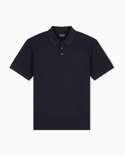 Cotton piqué polo with contrasting trim