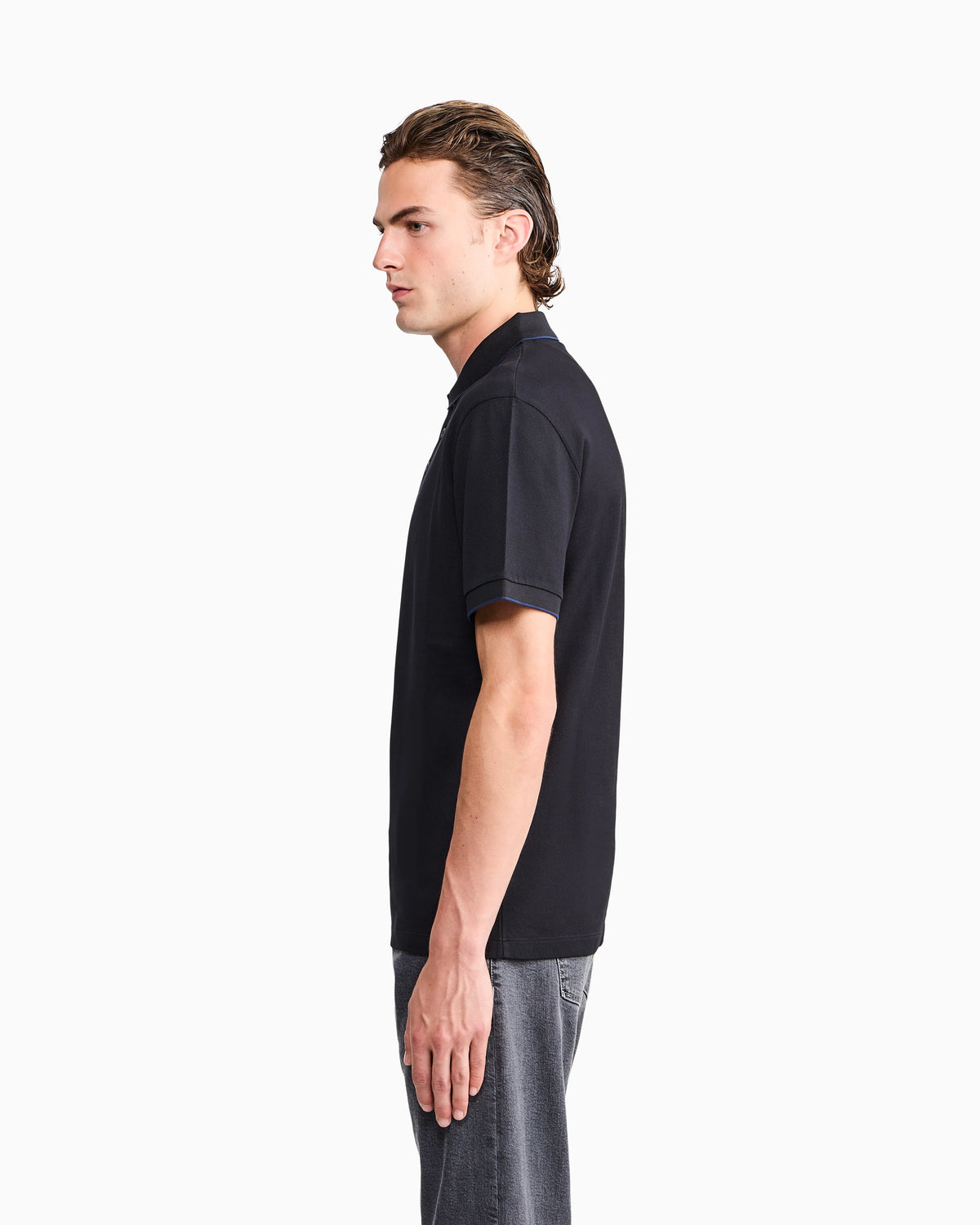 Cotton piqué polo with contrasting trim