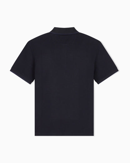 Cotton piqué polo with contrasting trim