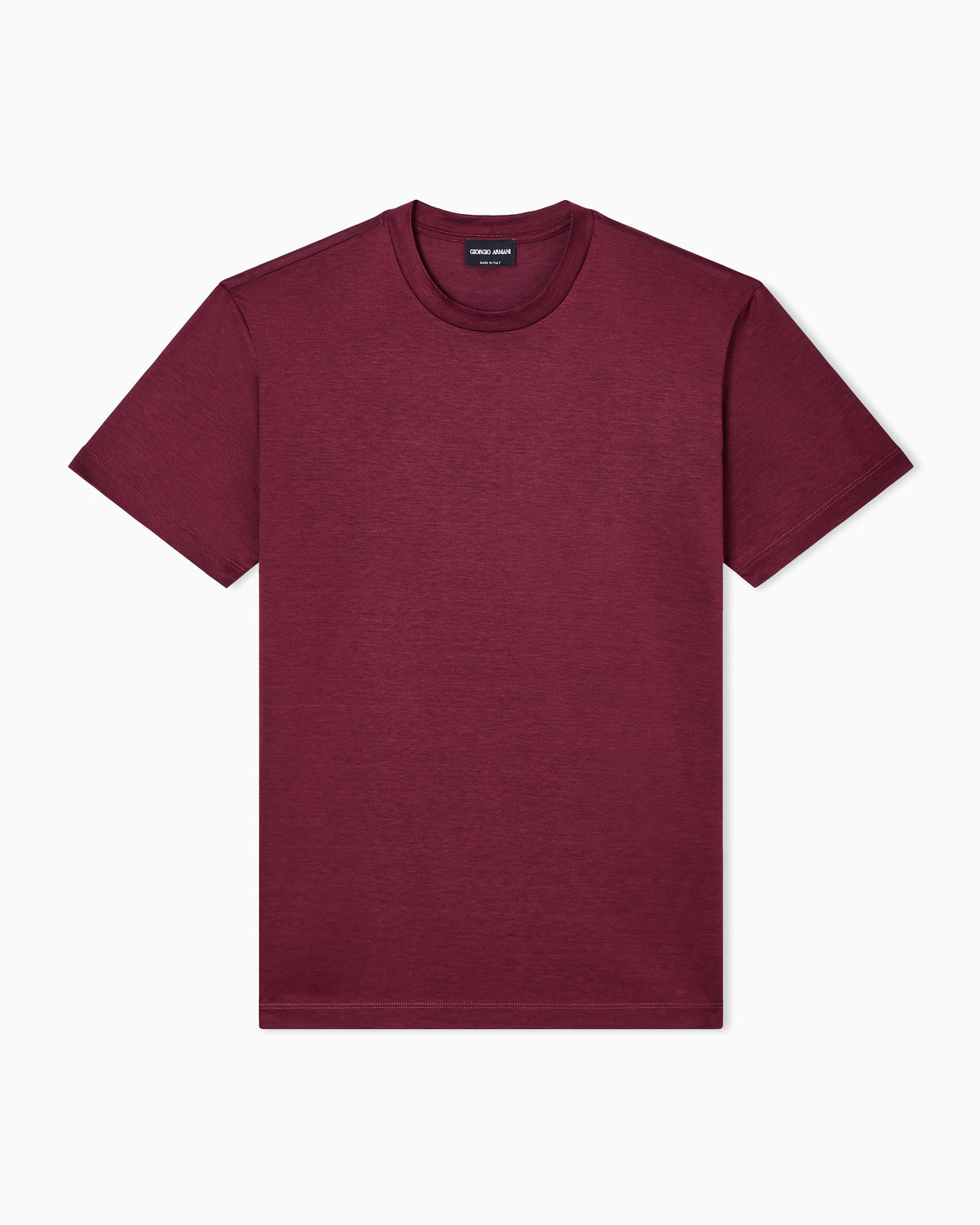 Plain-knit jersey T-shirt in a silk-and-cotton blend