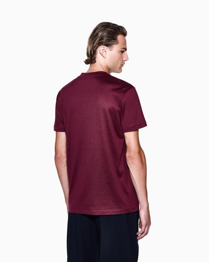 Plain-knit jersey T-shirt in a silk-and-cotton blend