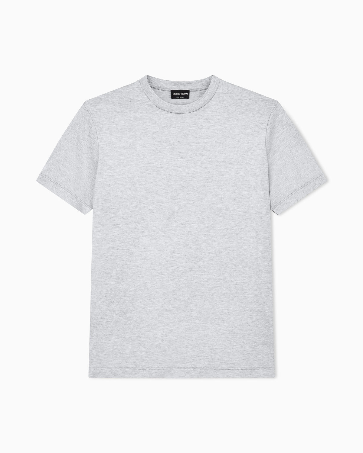 Plain-knit jersey T-shirt in a silk-and-cotton blend