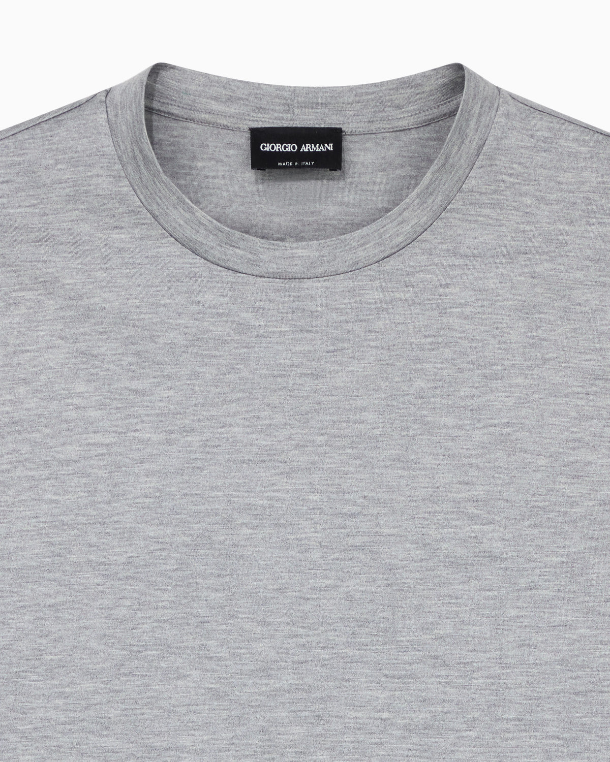 Plain-knit jersey T-shirt in a silk-and-cotton blend