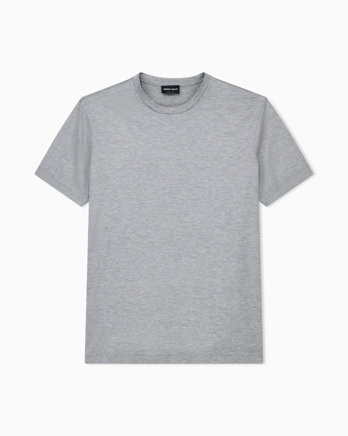 Plain-knit jersey T-shirt in a silk-and-cotton blend