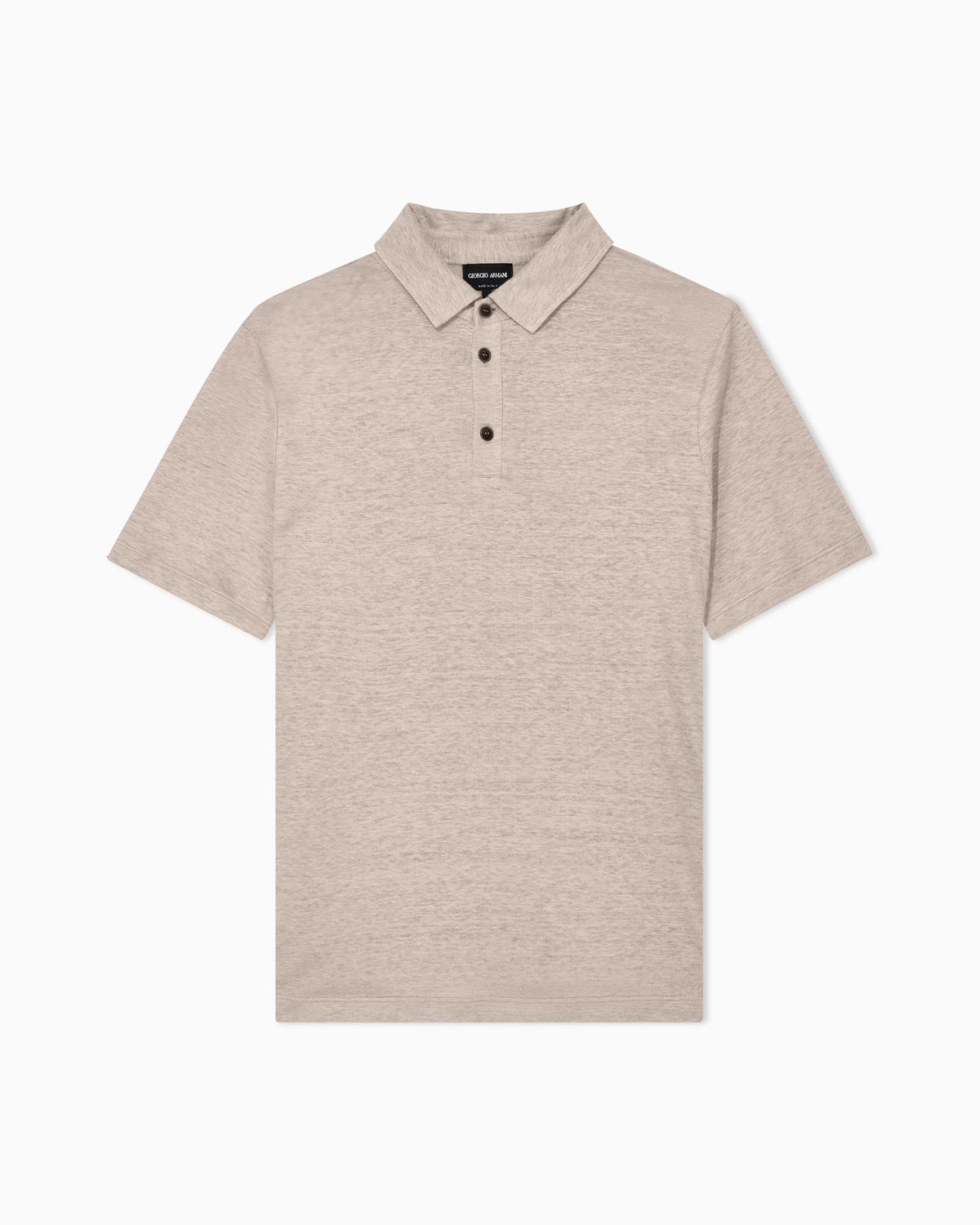 Short sleeve polo  in linen jersey with classic collar