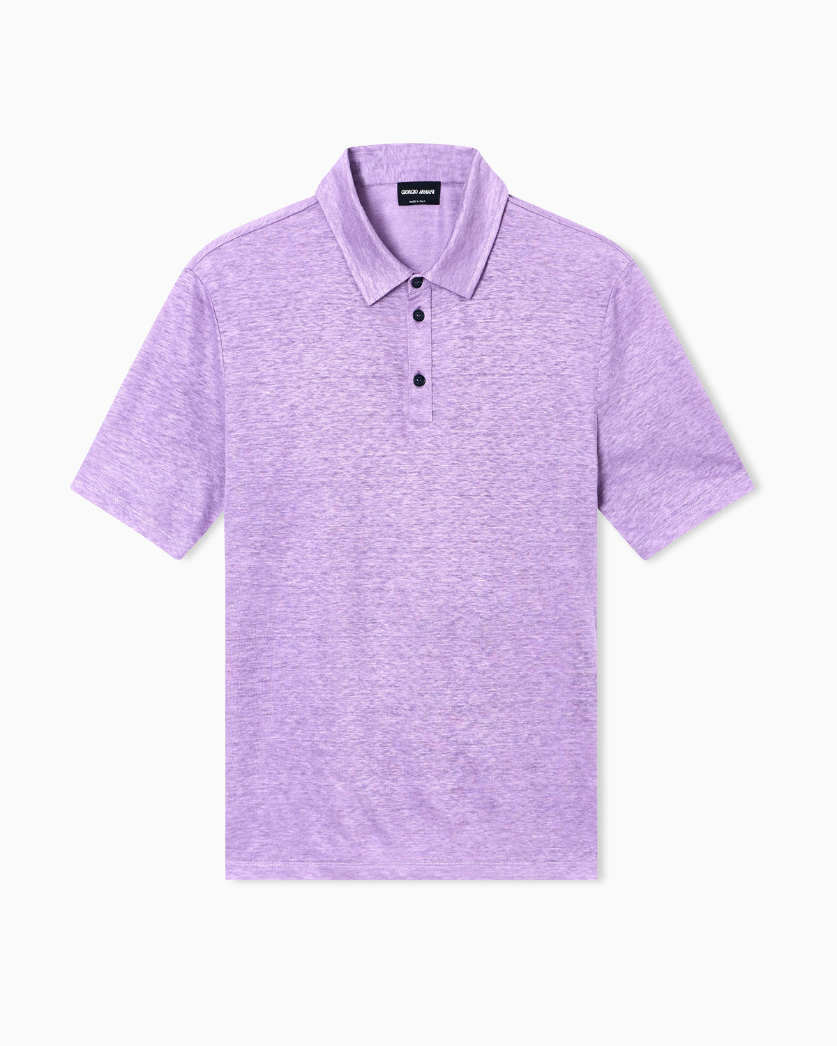 Short sleeve polo  in linen jersey with classic collar