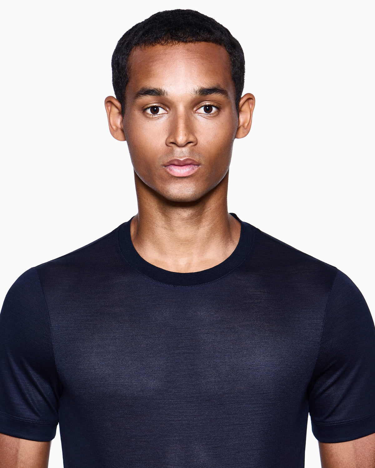 Knit t-shirt in wool pique with embroidered logo