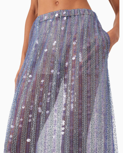 Long skirt with all-over embroidery