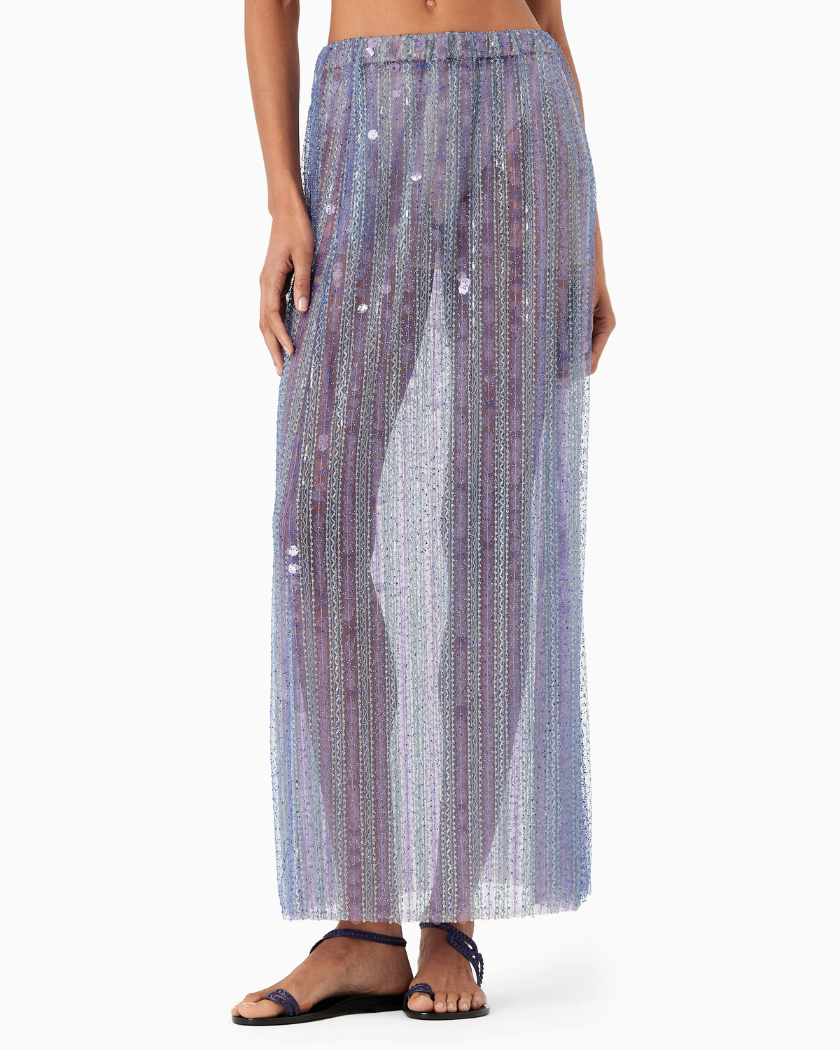 Long skirt with all-over embroidery