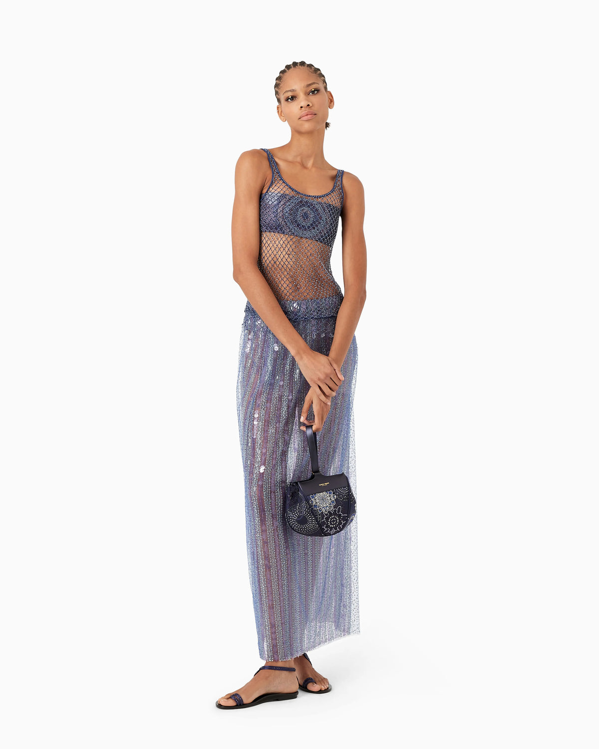Long skirt with all-over embroidery