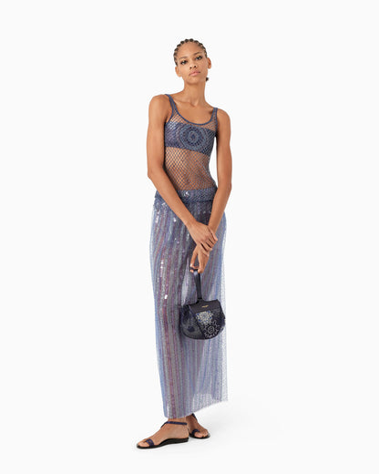 Long skirt with all-over embroidery