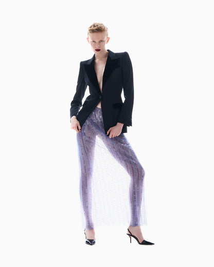 Long skirt with all-over embroidery