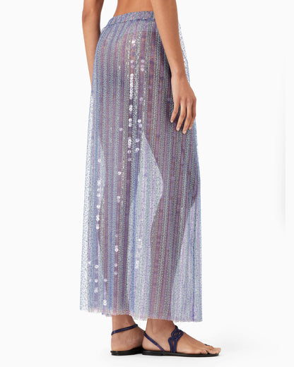 Long skirt with all-over embroidery