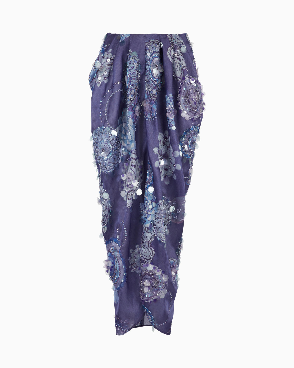 Long skirt with mandala print and embroidery