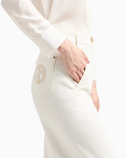 Denim Collection wide-leg trousers in stretch cotton denim