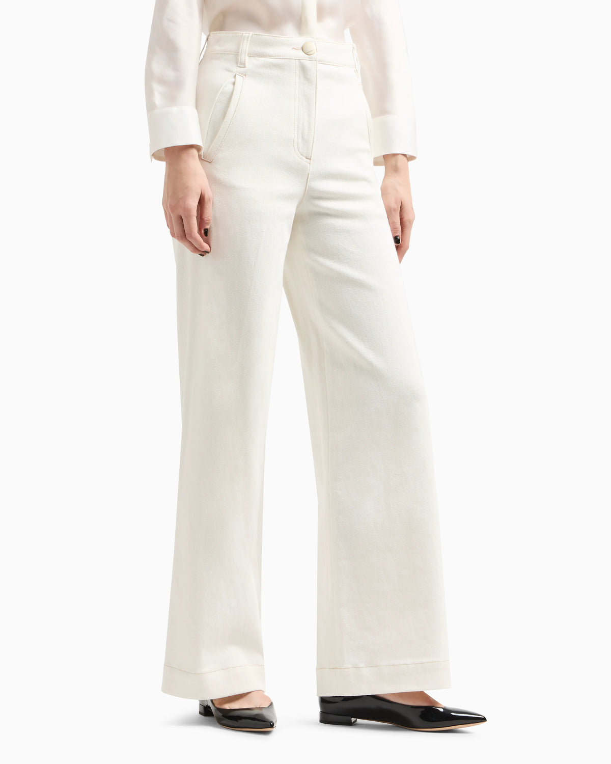 Denim Collection wide-leg trousers in stretch cotton denim