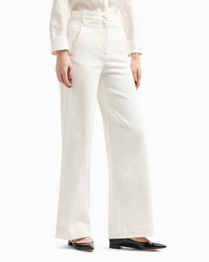 Denim Collection wide-leg trousers in stretch cotton denim