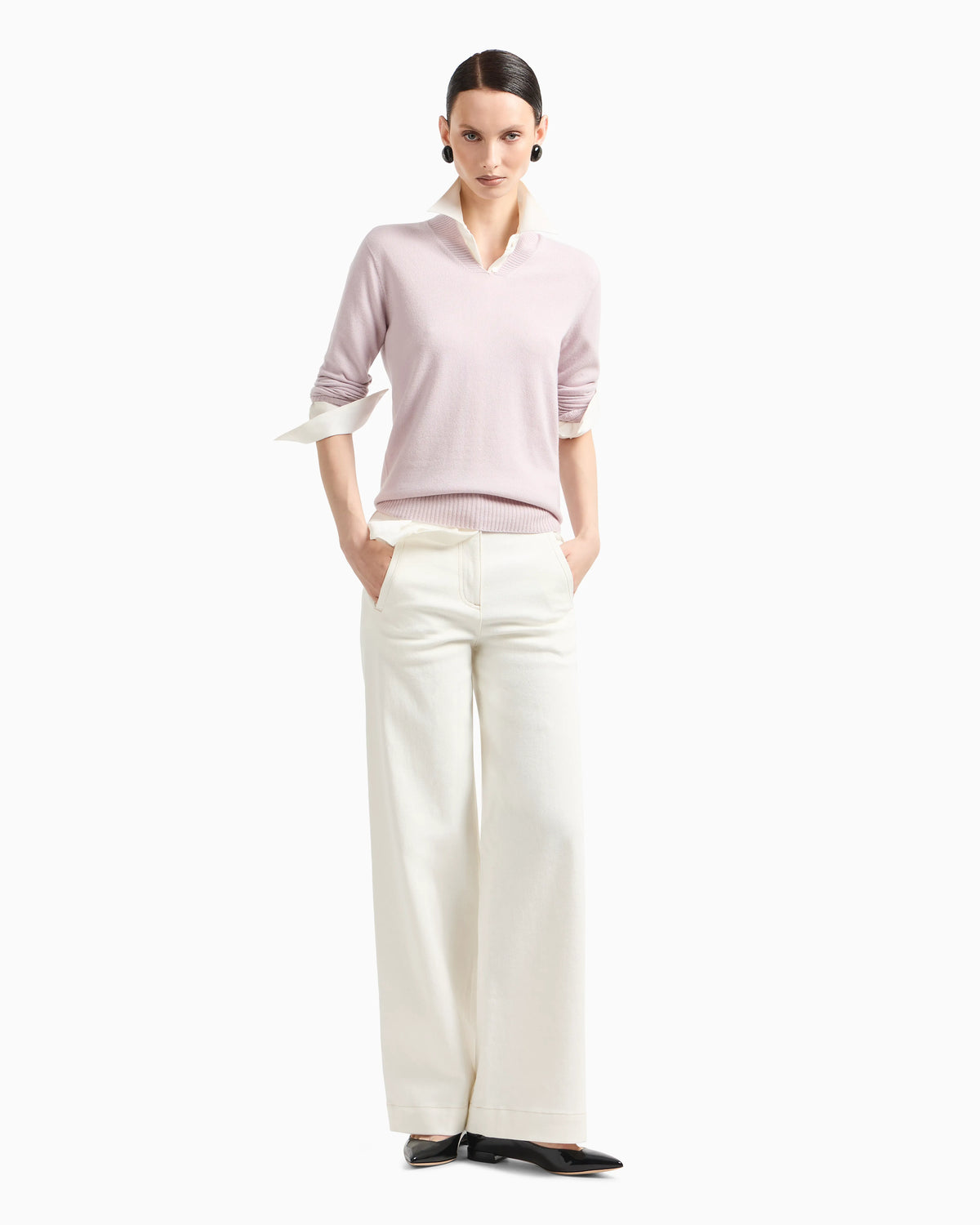 Denim Collection wide-leg trousers in stretch cotton denim