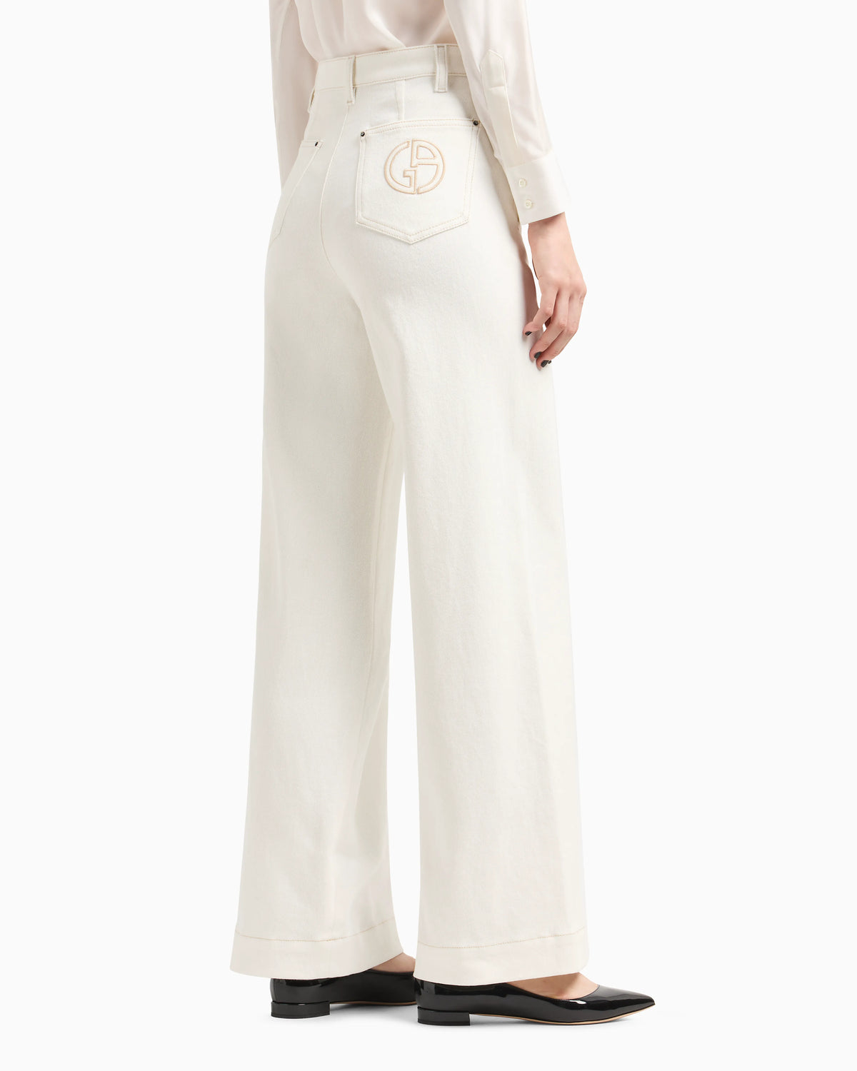 Denim Collection wide-leg trousers in stretch cotton denim