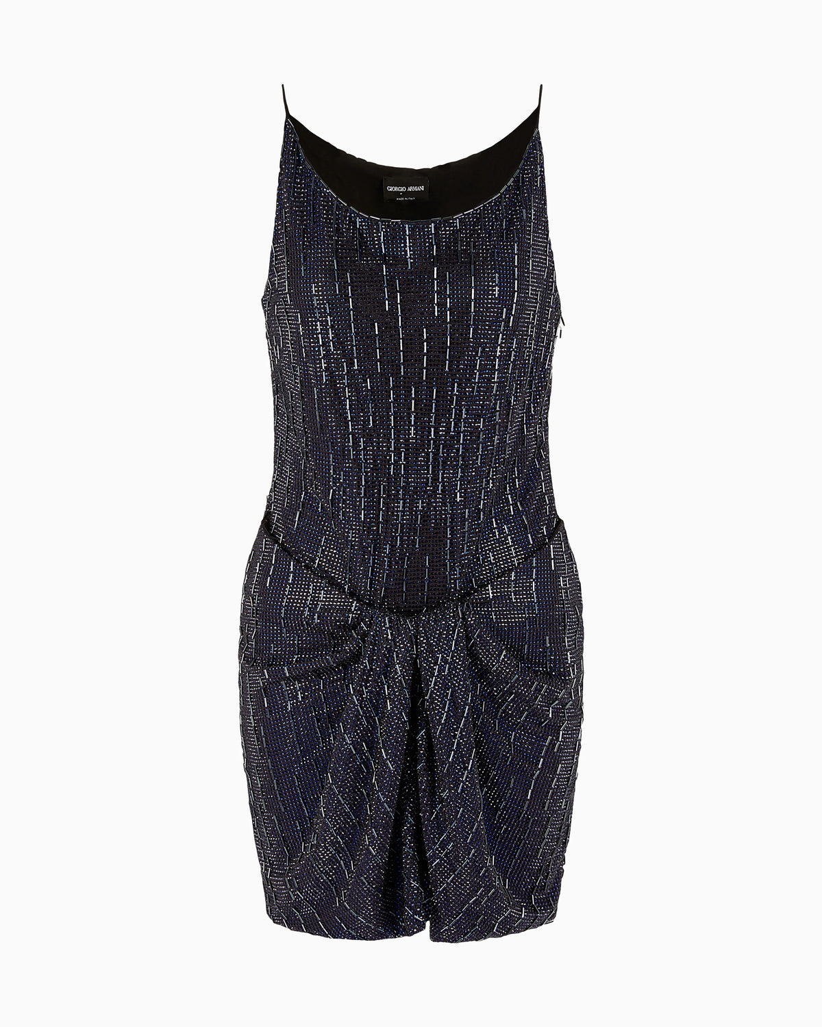 Short silk dress with crystal embroidery