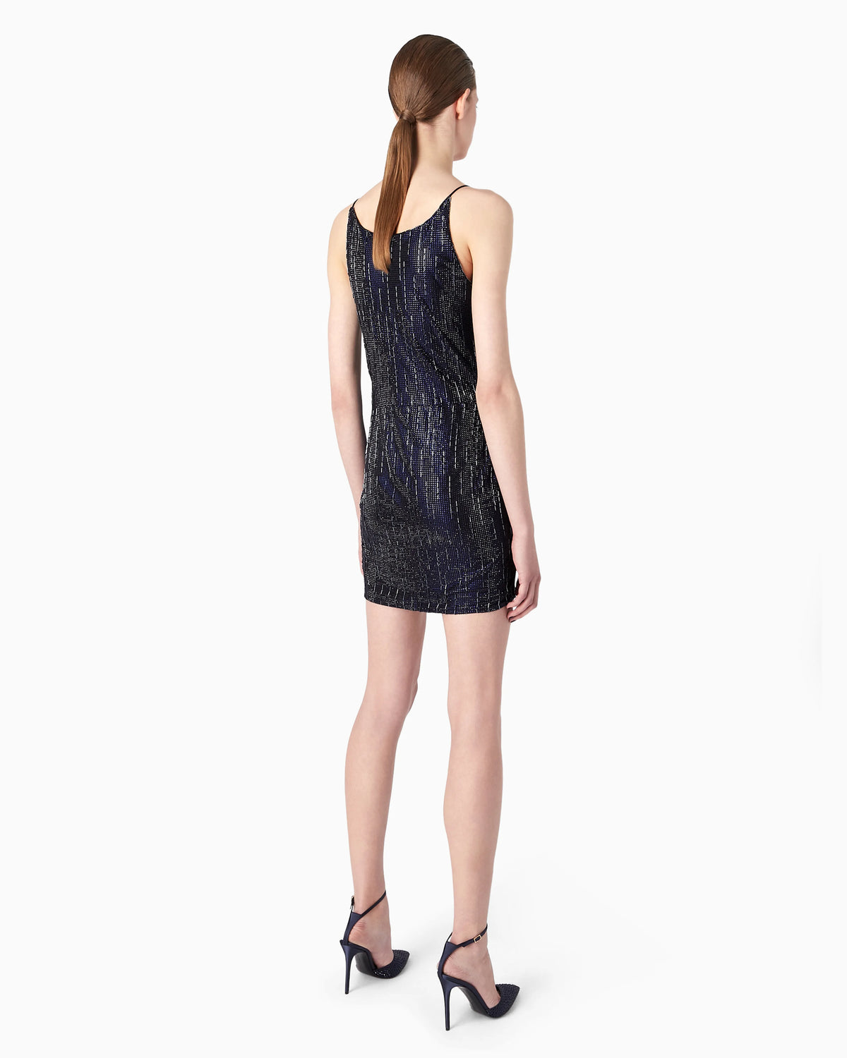Short silk dress with crystal embroidery