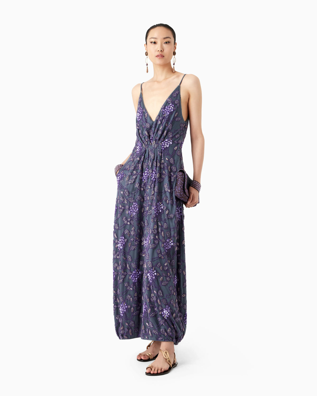 Embroidered long dress