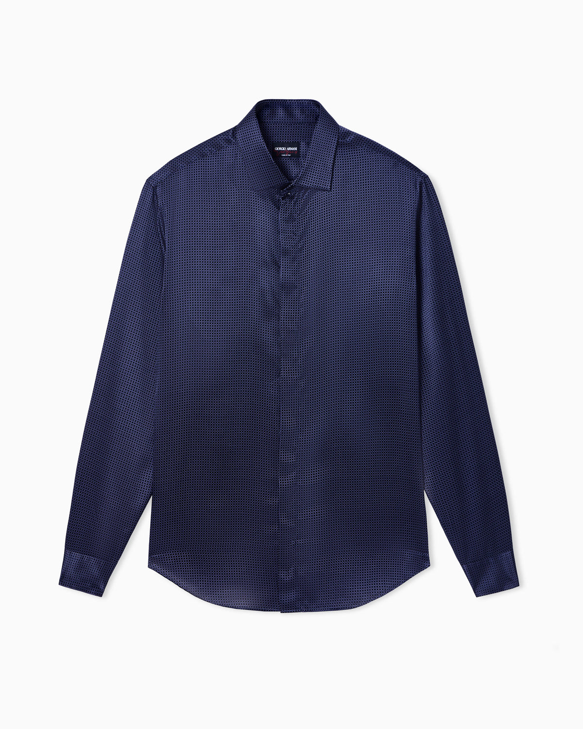 Regular fit silk shirt with geometric print