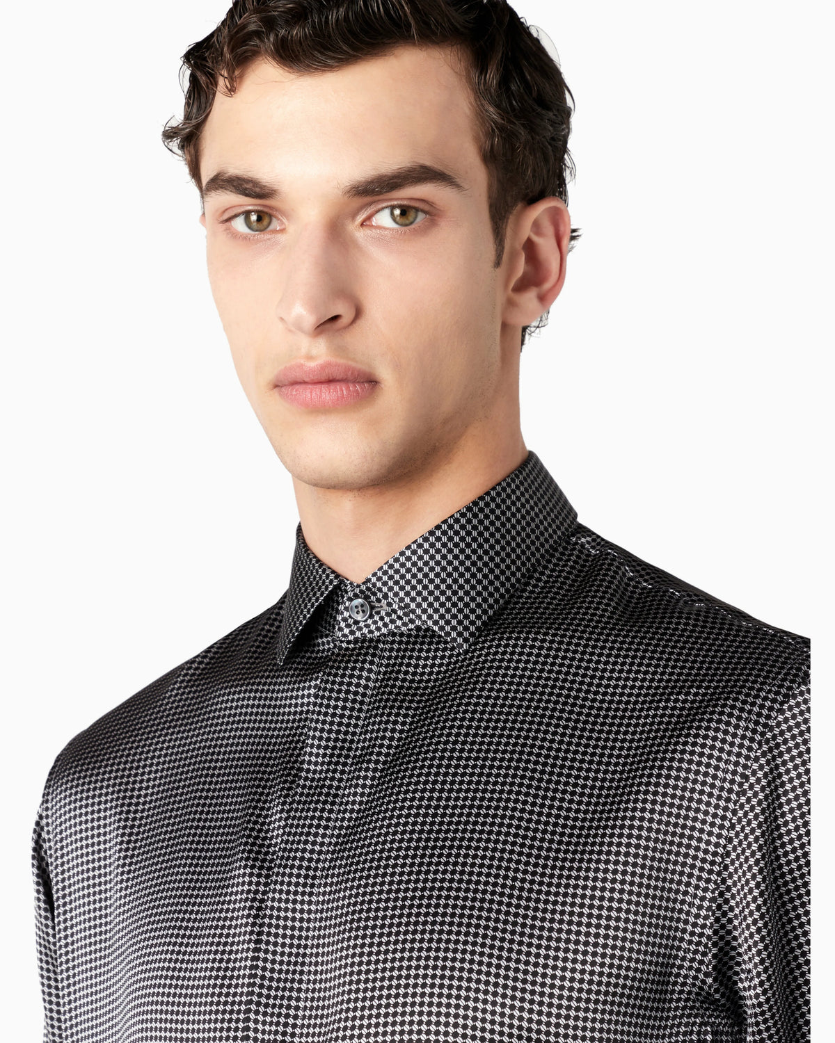 Regular-fit printed silk shirt