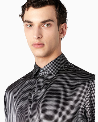 Regular-fit printed silk shirt