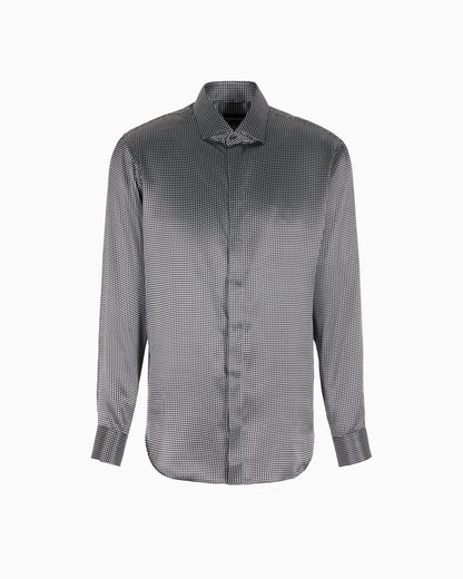 Regular-fit printed silk shirt