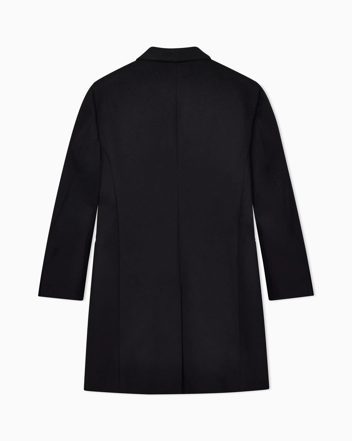 Double-breasted coat in cashmere with shawl collar