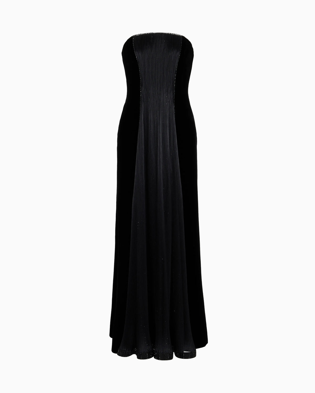 Velvet and silk bustier dress