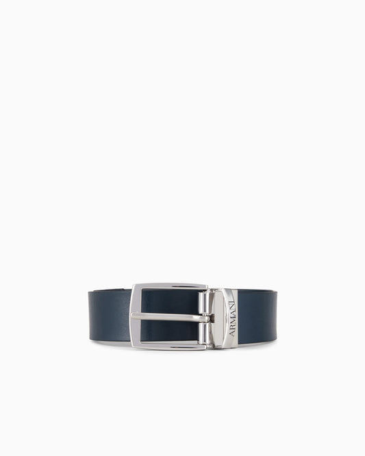 Reversible belt with logo buckle