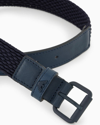 Woven fabric and leather belt