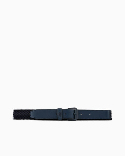 Woven fabric and leather belt