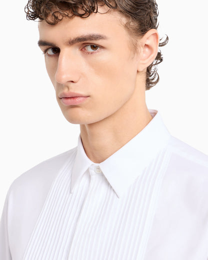 Pleated cotton shirt